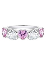beautiful small pink clear cz hearts silver baby ring 